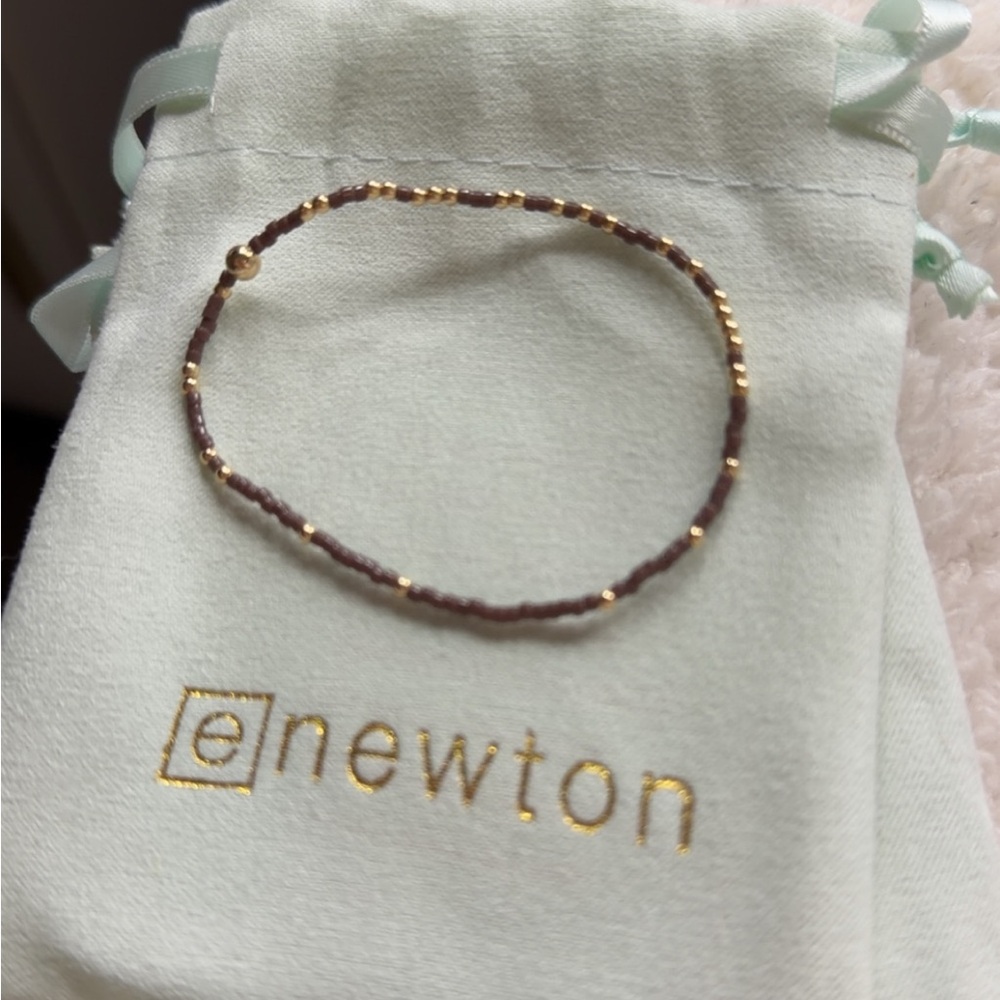 Newton Gold and Brown Beaded Bracelet